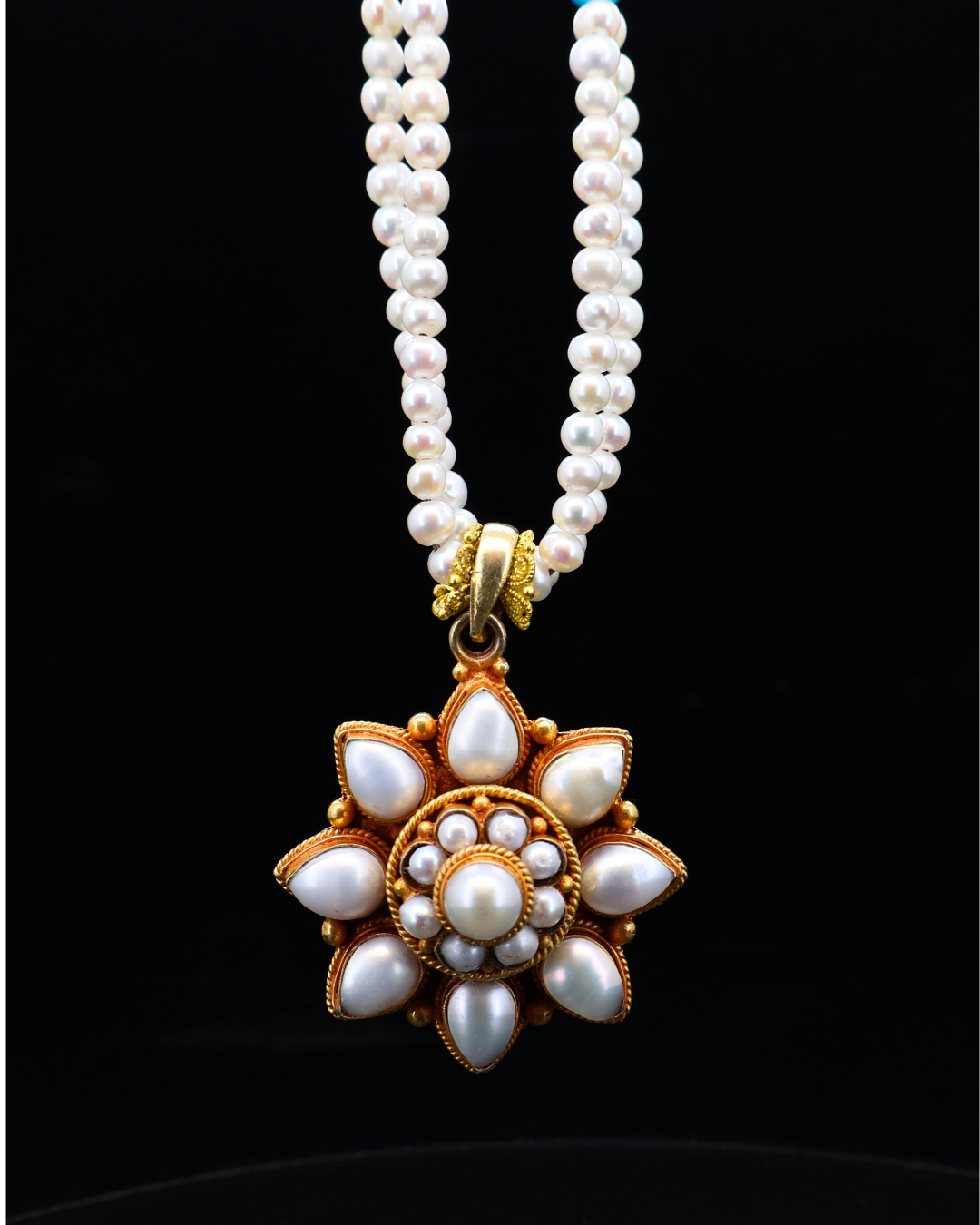 Twin Pearl Mandala Necklace – Tibetan Handmade (2 Styles)