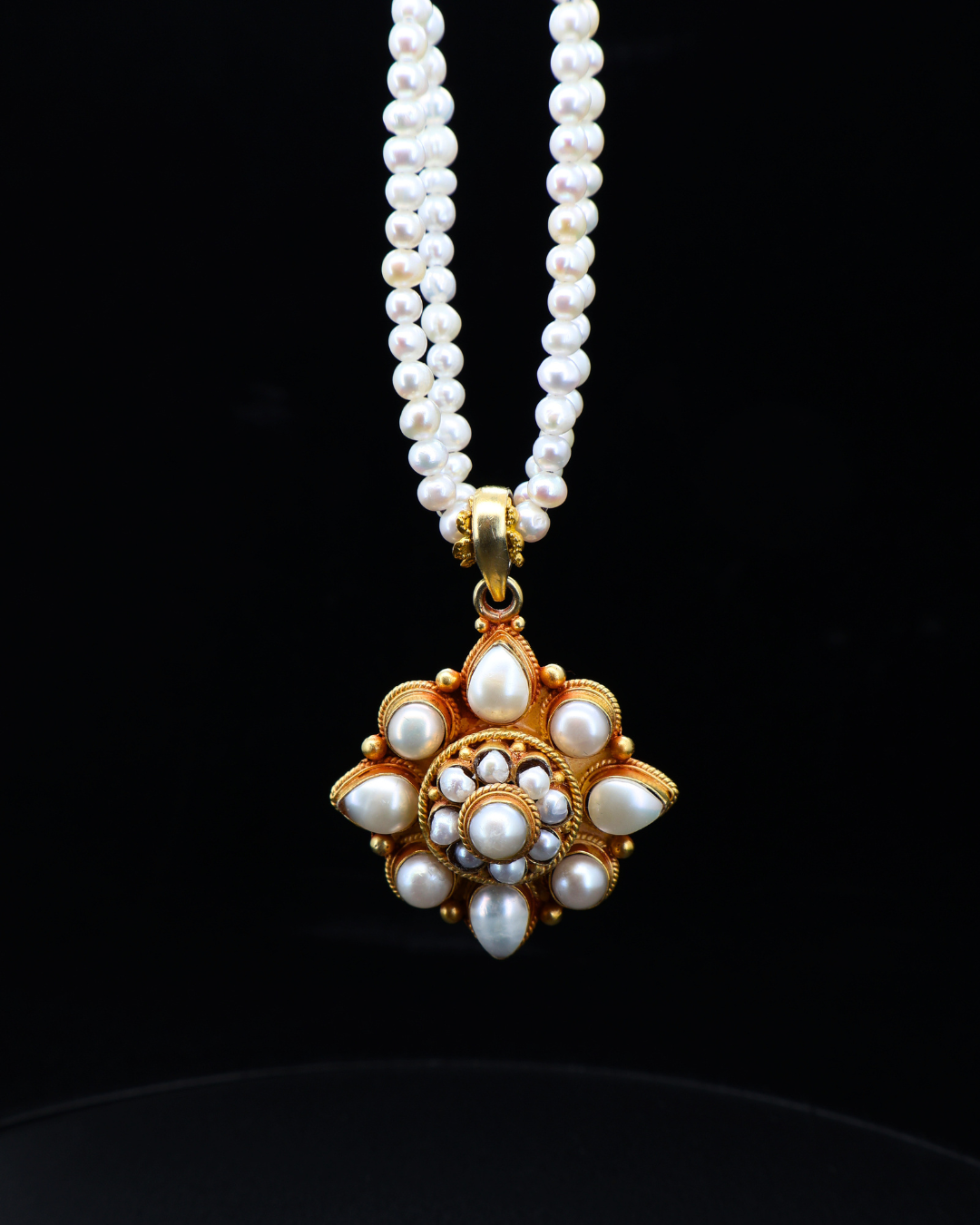 Twin Pearl Mandala Necklace – Tibetan Handmade (2 Styles)