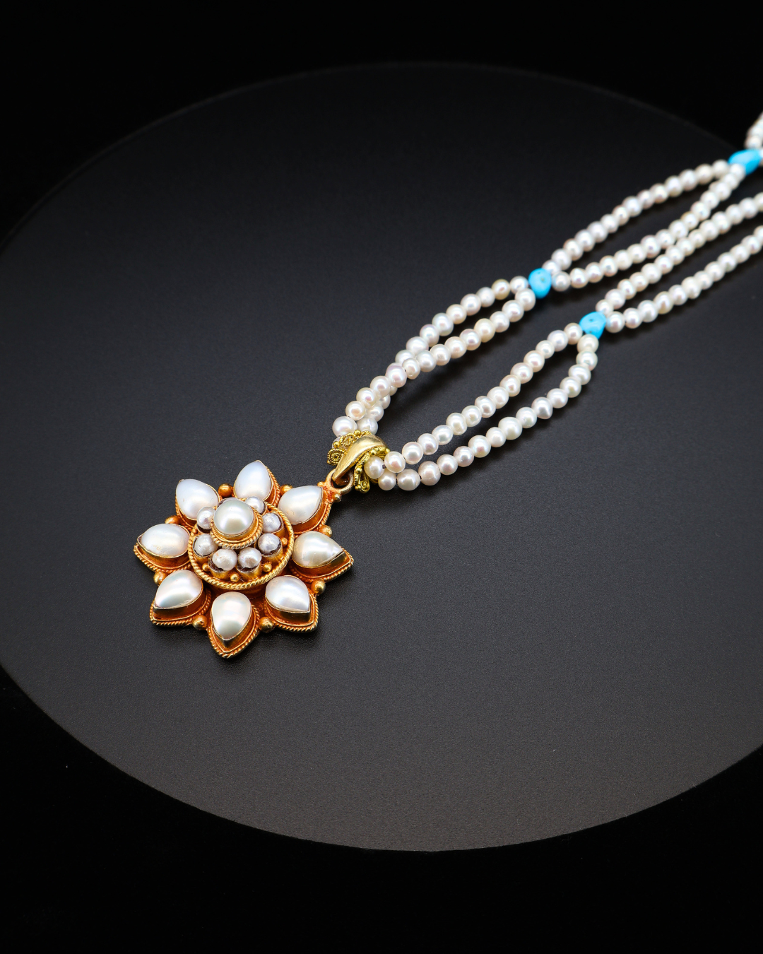Twin Pearl Mandala Necklace – Tibetan Handmade (2 Styles)