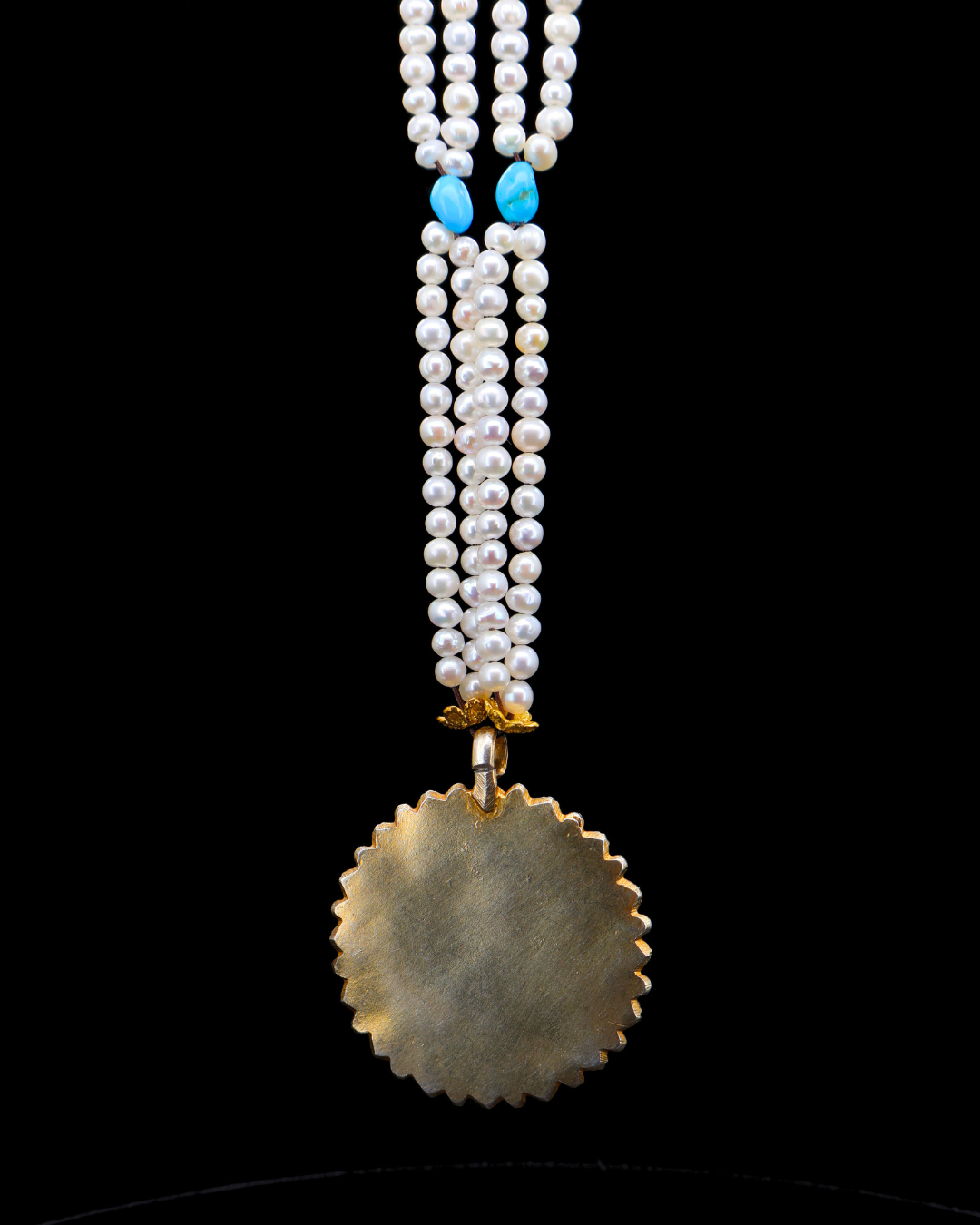Double-Layer Lotus Mandala Necklace – Handmade in Tibet