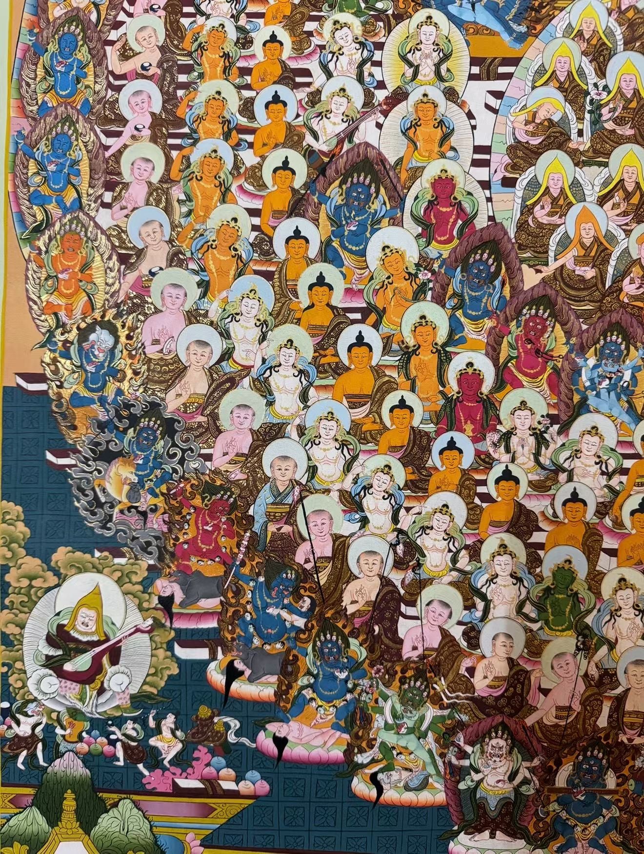 Handcrafted Shakyamuni Buddha Thangka with 24K Gold Work | 100 × 70 cm