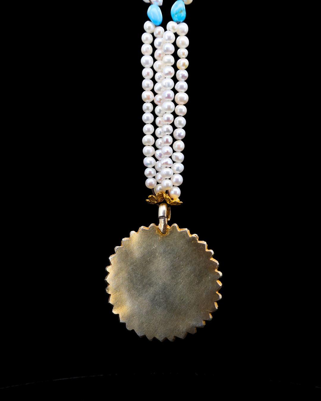 Double-Layer Lotus Mandala Necklace – Handmade in Tibet