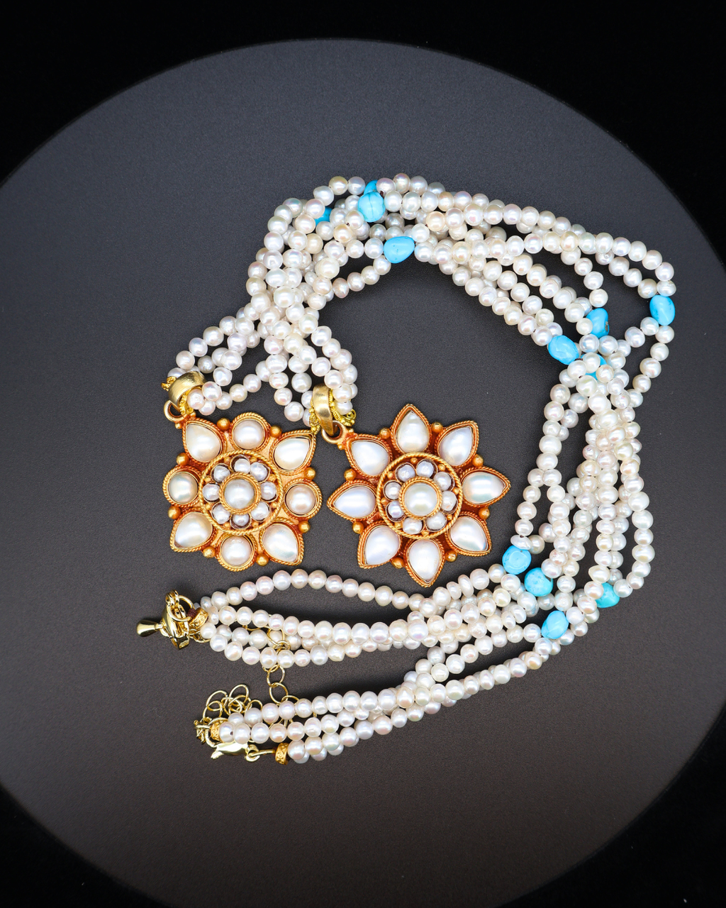 Twin Pearl Mandala Necklace – Tibetan Handmade (2 Styles)