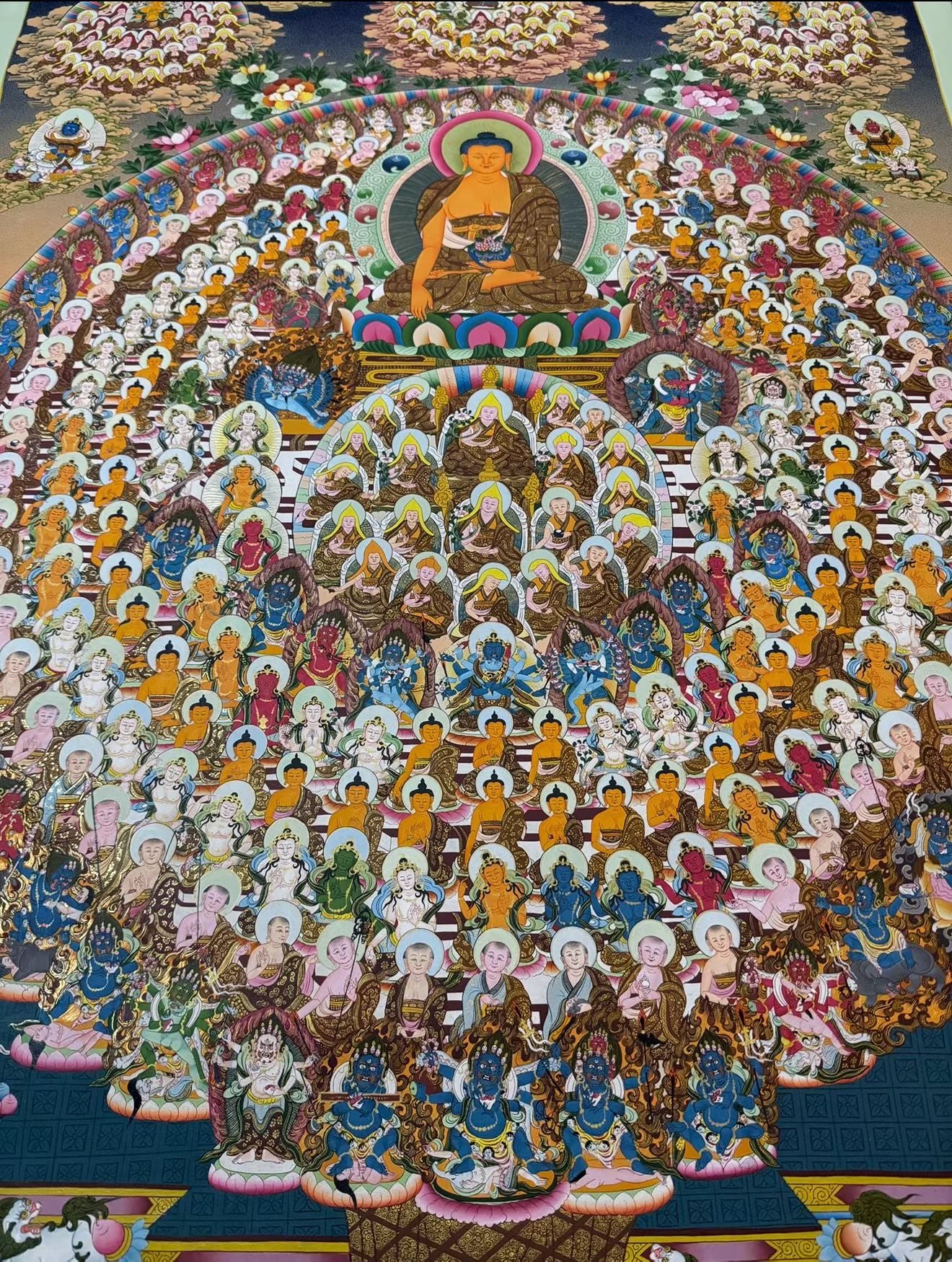 Handcrafted Shakyamuni Buddha Thangka with 24K Gold Work | 100 × 70 cm
